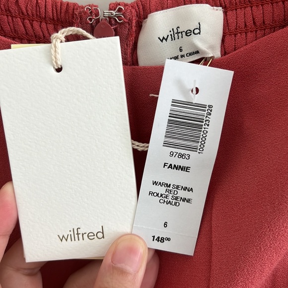 NWT Aritzia Wilfred Fannie Dress - WARM SIENNA RED (6) - Picture 6 of 9